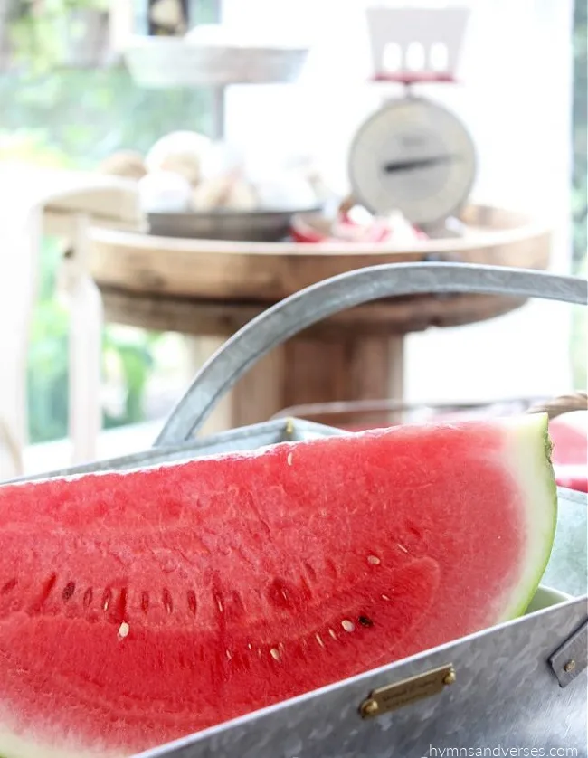 Galvanised Basket with Watermelon