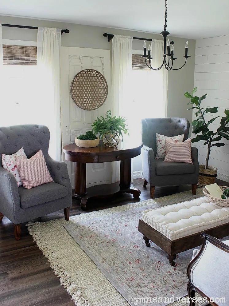 Gray Tufted Chairs in Summer Style Living Room