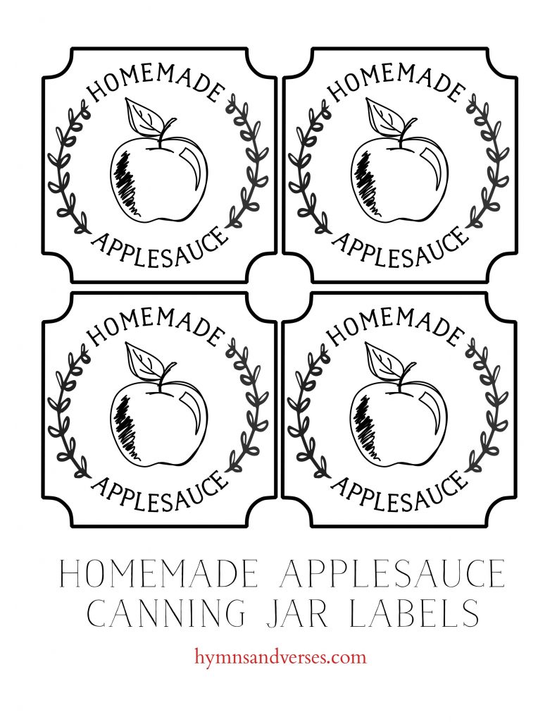 Homemade Applesauce Labels