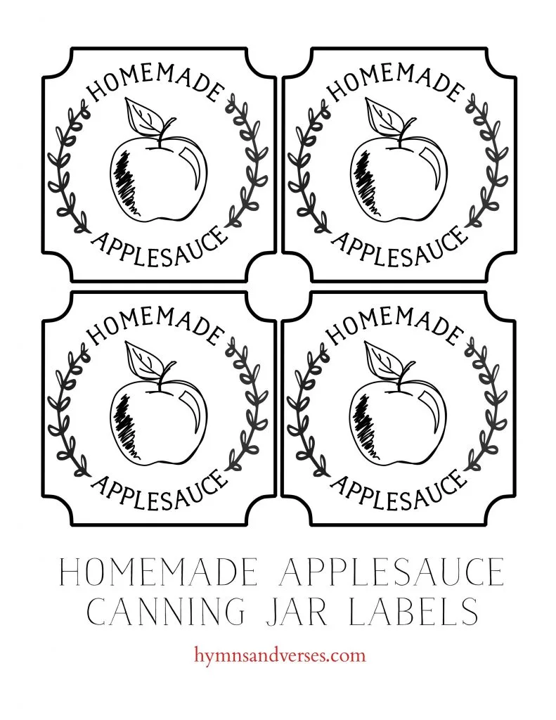 Homemade Applesauce Labels