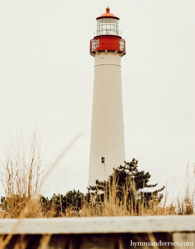 The lighthouse at Cape May, NJ at Christmas