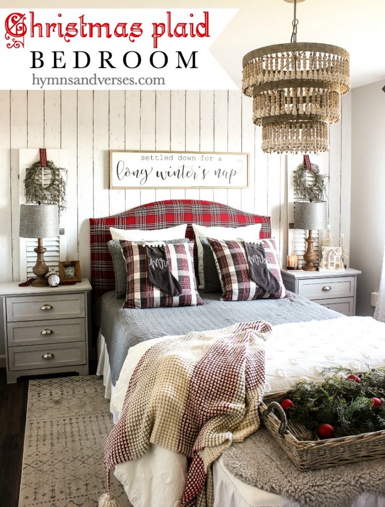 Christmas plaid bedroom