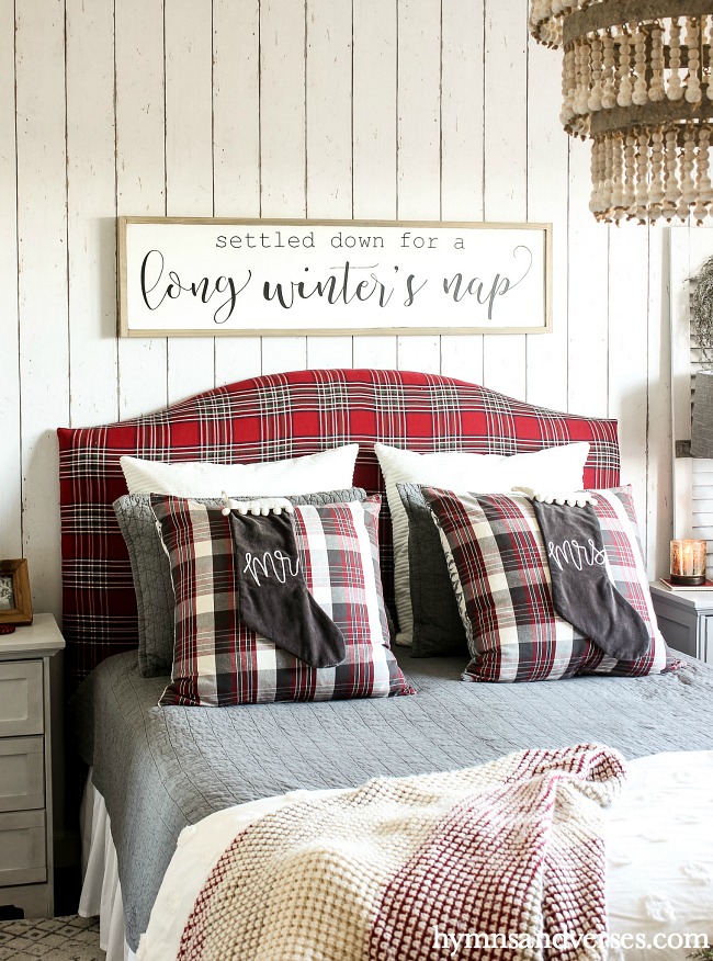 DIY Headboard - Red Plaid