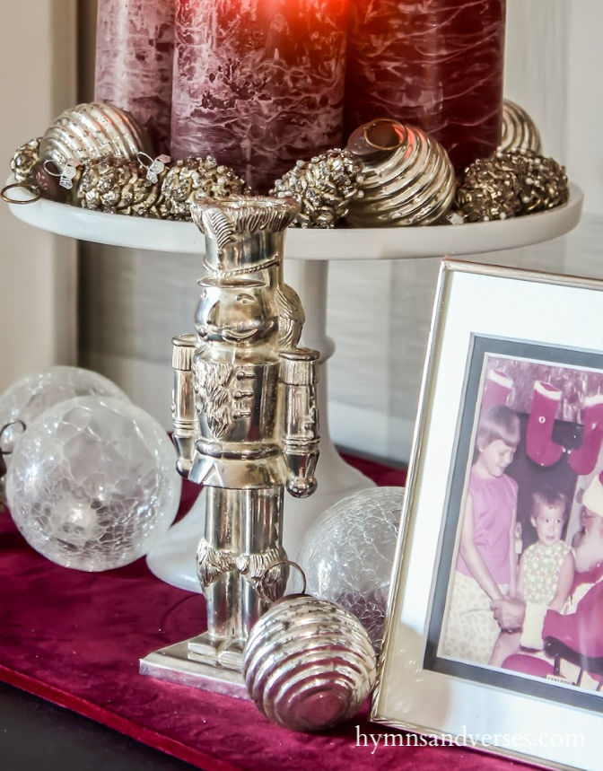 Burgundy velvet table runner