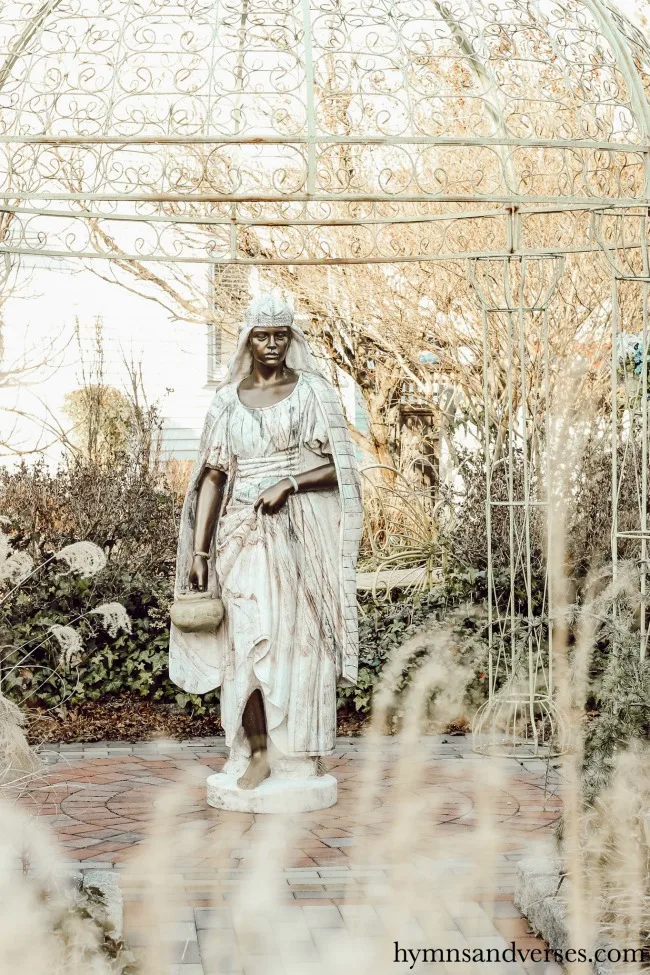 Garden statue in the winter at Cape May, NJ