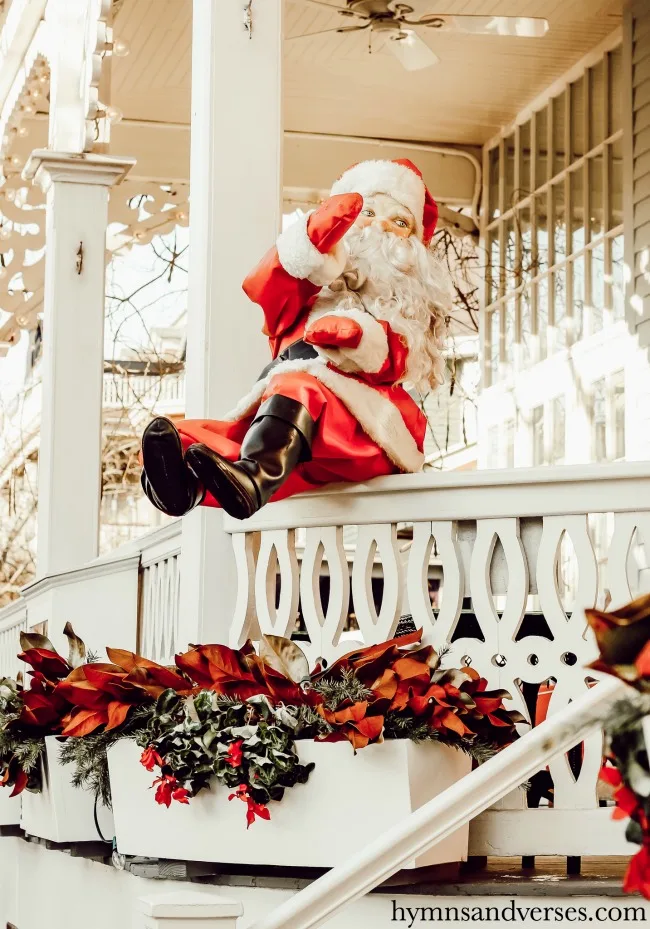 Santa on the porch at the Virginia Hotel, Cape May, NJ