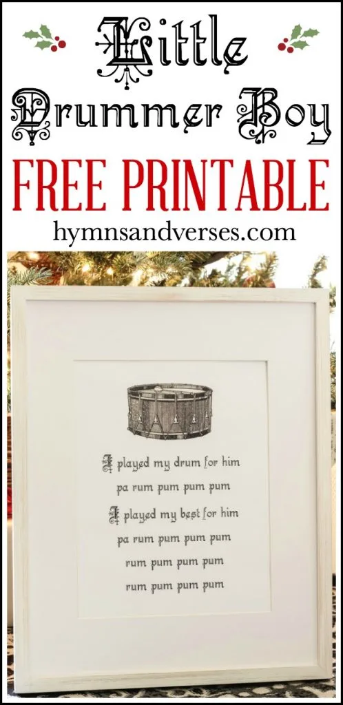 Pinterest Graphic for Little Drummer Boy Printable