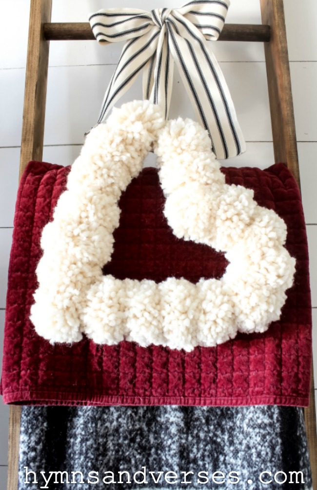 Valentine Pom Pom Garland with Hearts - DIY Candy