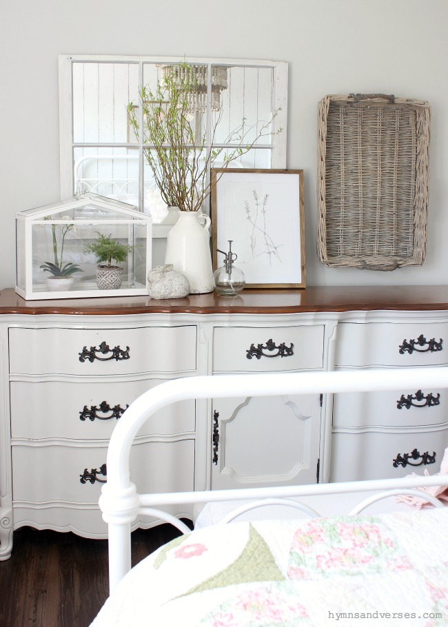 French Dresser with Spring Accessories - Spring Season Bedroom