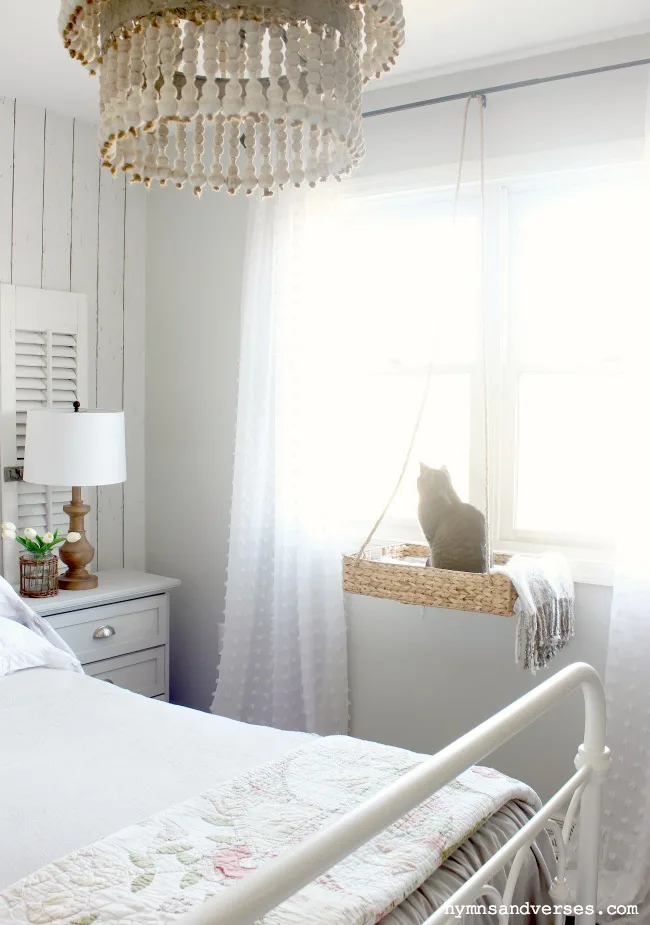 Hanging Basket Cat Perch - Spring Season Bedroom Refresh