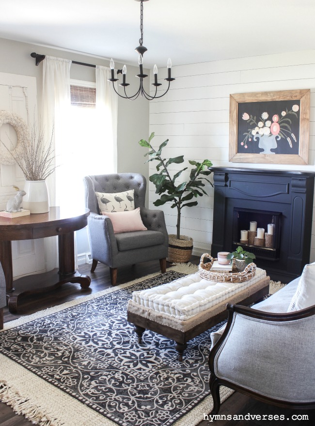 Spring Living Room - Pretty in Pink Spring Tour