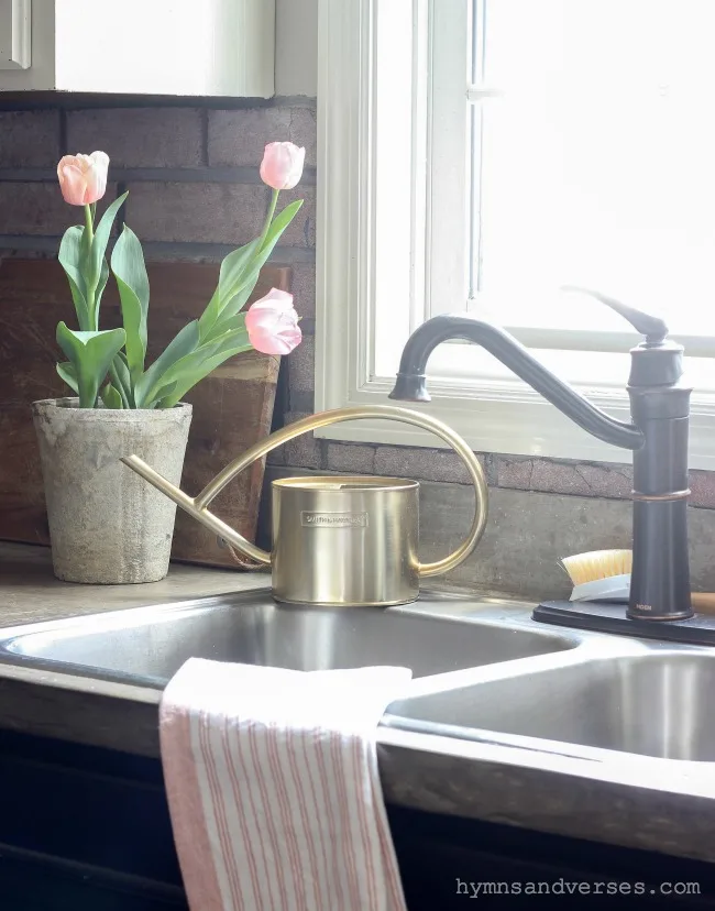 Kitchen Sink with Pink Tulips - Pretty in Pink Spring Tour
