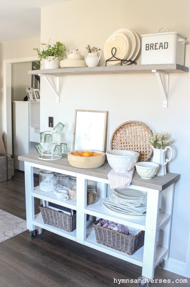 Kitchen cart and shelf - Pretty in Pink Spring Tour