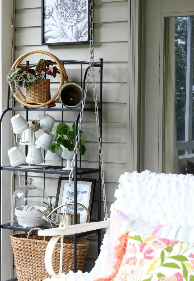 Baker's Rack on Screen Porch - Summer Porch