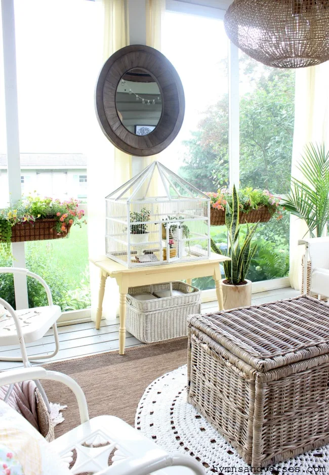 Summer Screen Porch with Vintage Elements