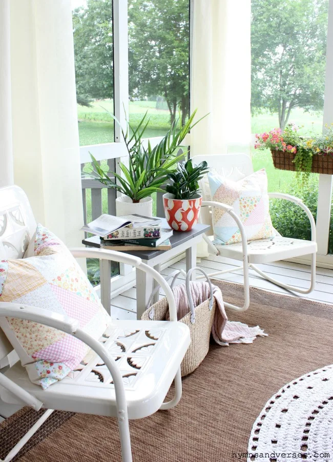 Summer Porch Decor - Vintage Metal Chairs