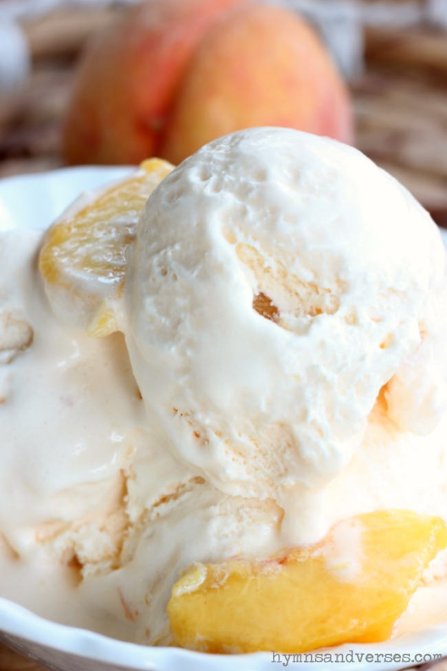 Peach Homemade Ice Cream - Hymns and Verses