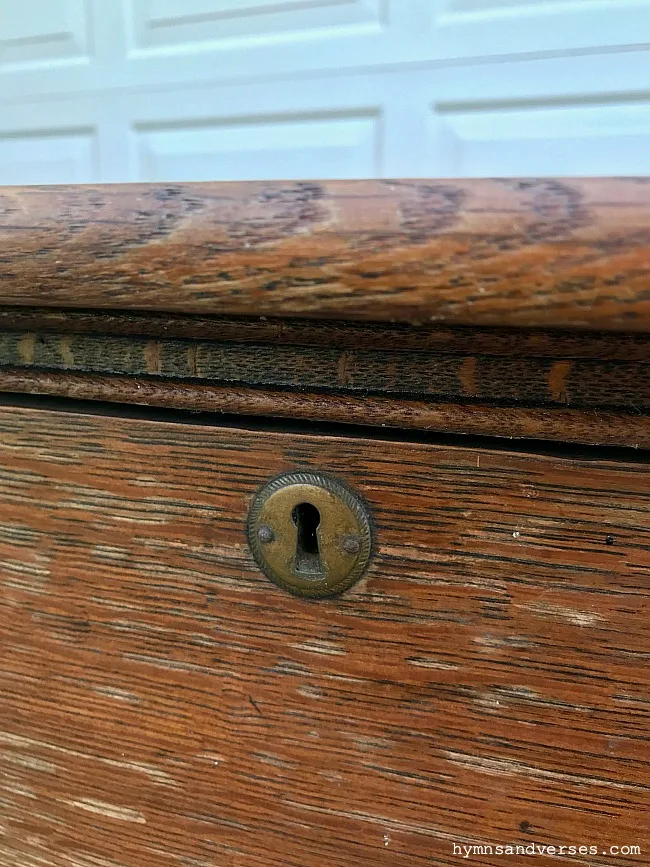 Old Dresser Brass Keyhole