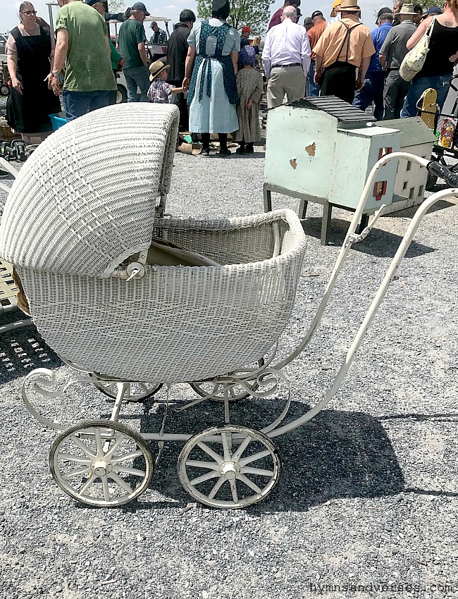 Vintage Wicker Baby Carriage at Auction - Hymns and Verses