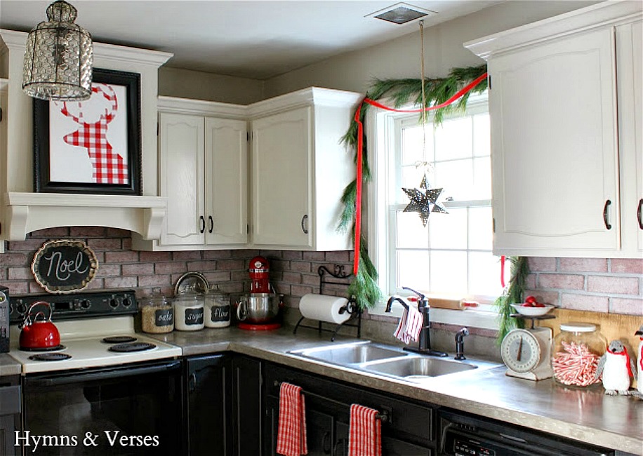 Red and White Christmas Kitchen - Hymns and Verses Blog