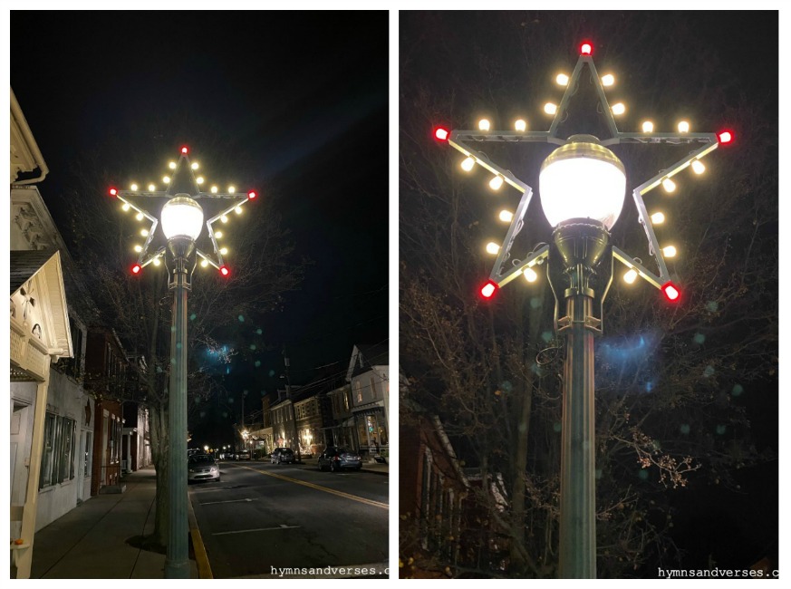 Star Street lights in Lititz, PA - Christmas in Lititz