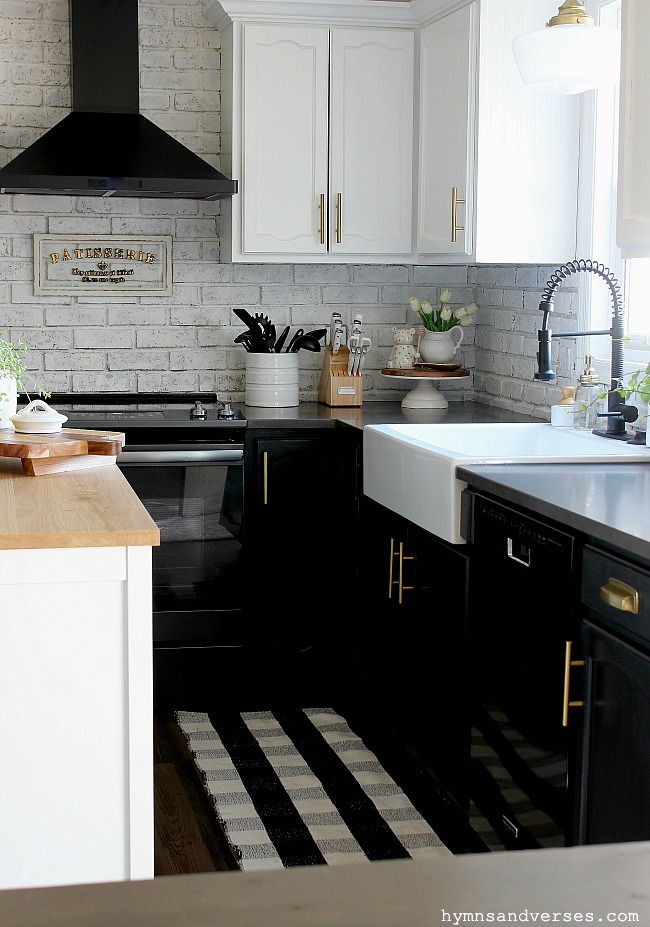 Black and White Modern Farmhouse Kitchen - Hymns and Verses