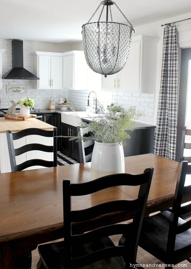 Black and white dining room and kitchen - Hymns and Verses