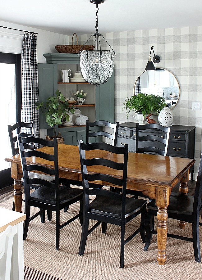 Black white and green dining room - Hymns and Verses