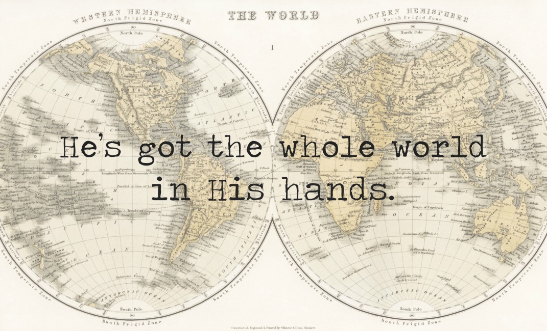 Vintage World Map Printable - He's Got the Whole World in His Hands 