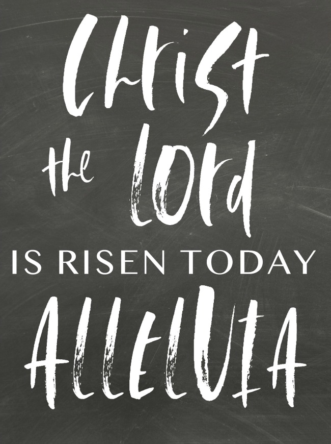 Christ the Lord is Risen Today Chalkboard Printable - Hymns and Verses Blog