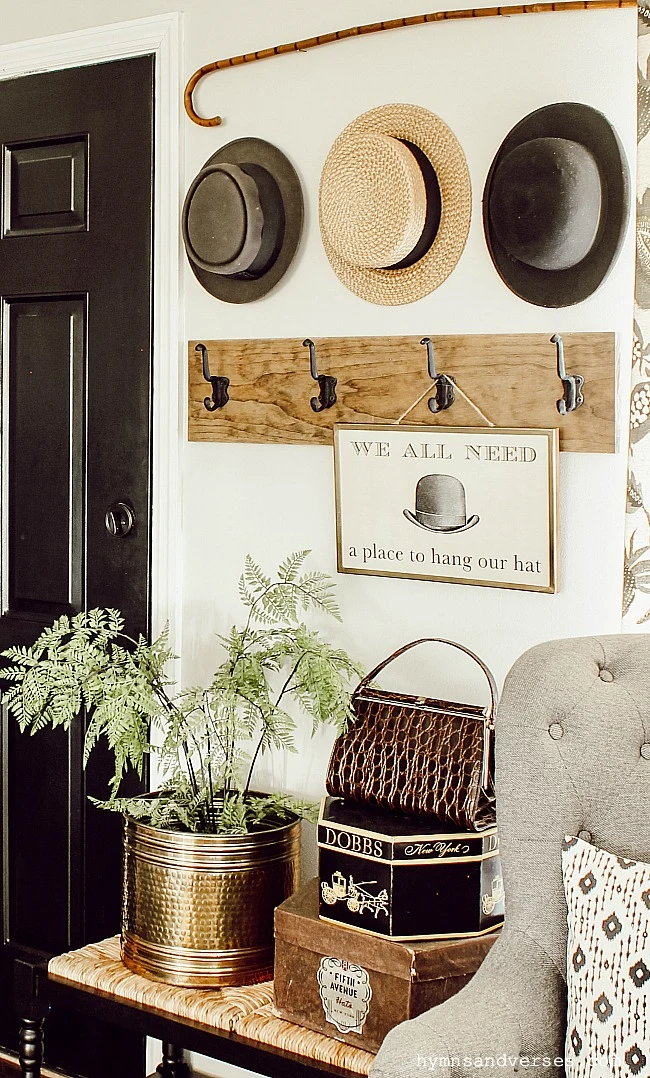 Display hats store on wall