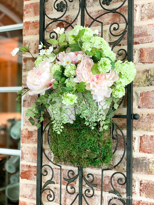 spring basket wreath