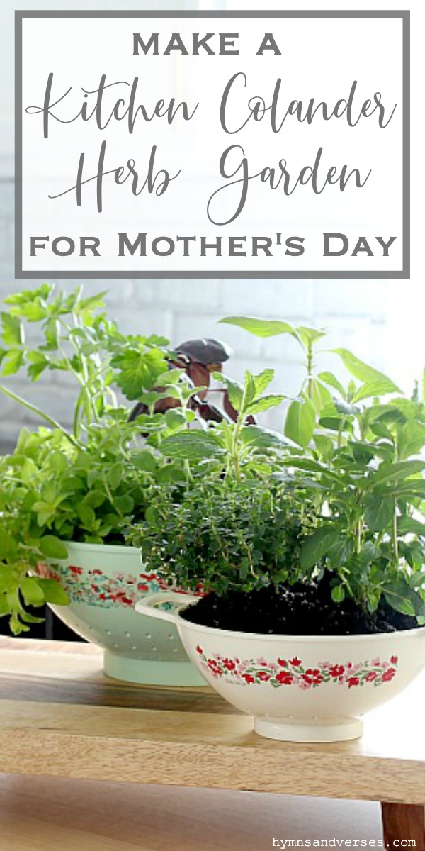 Kitchen Colander Planters for Mother's Day - Hymns and Verses Blog