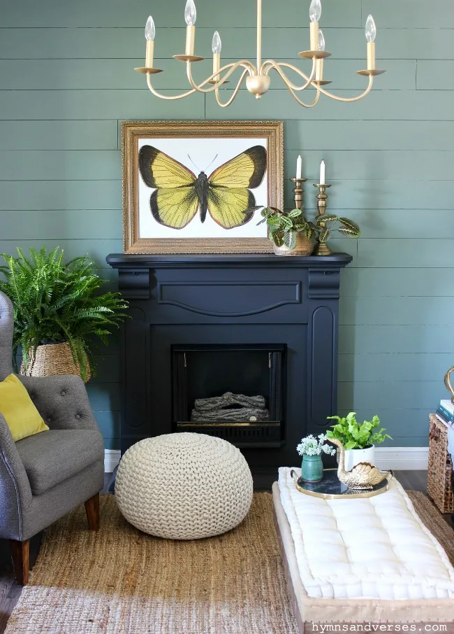 https://hymnsandverses.com/wp-content/uploads/2020/06/Chartreuse-Butterfly-Art-on-Black-Mantel.jpg.webp