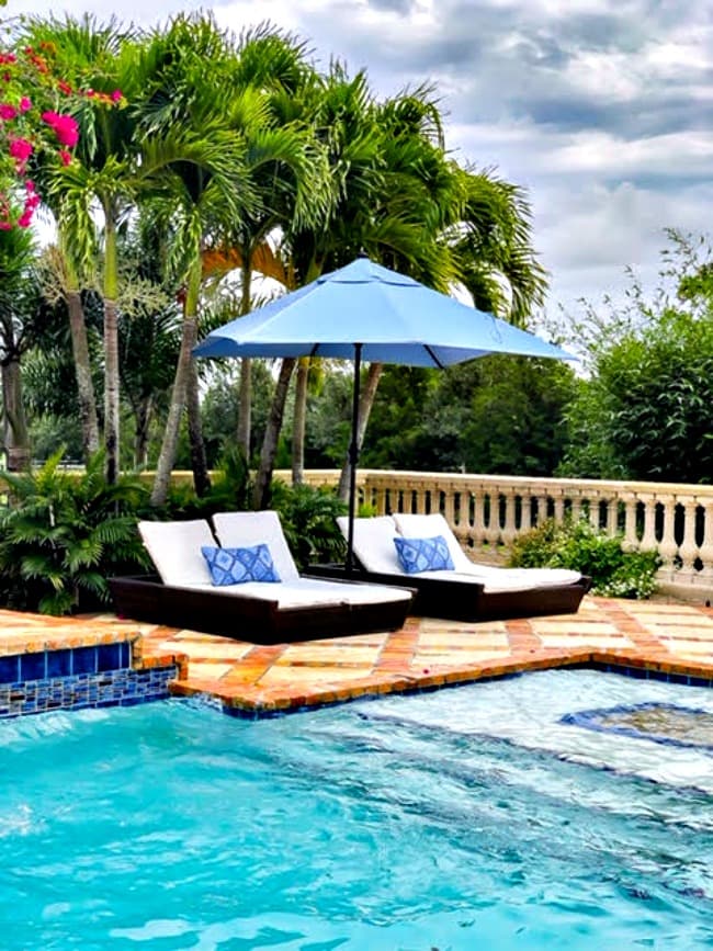 Tour a beautiful poolside retreat