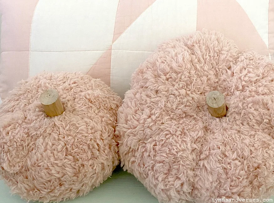 Pink Sherpa Pumpkin Pillows