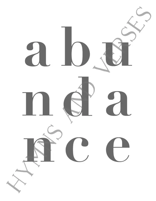 Abundance Word Art Print