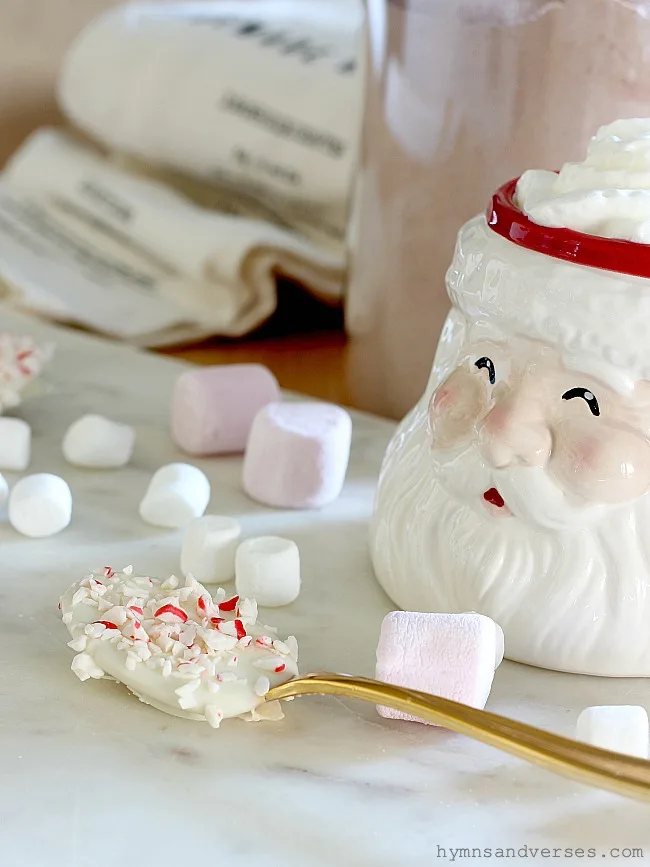 White Chocolate Dipped Candy Cane Spoons