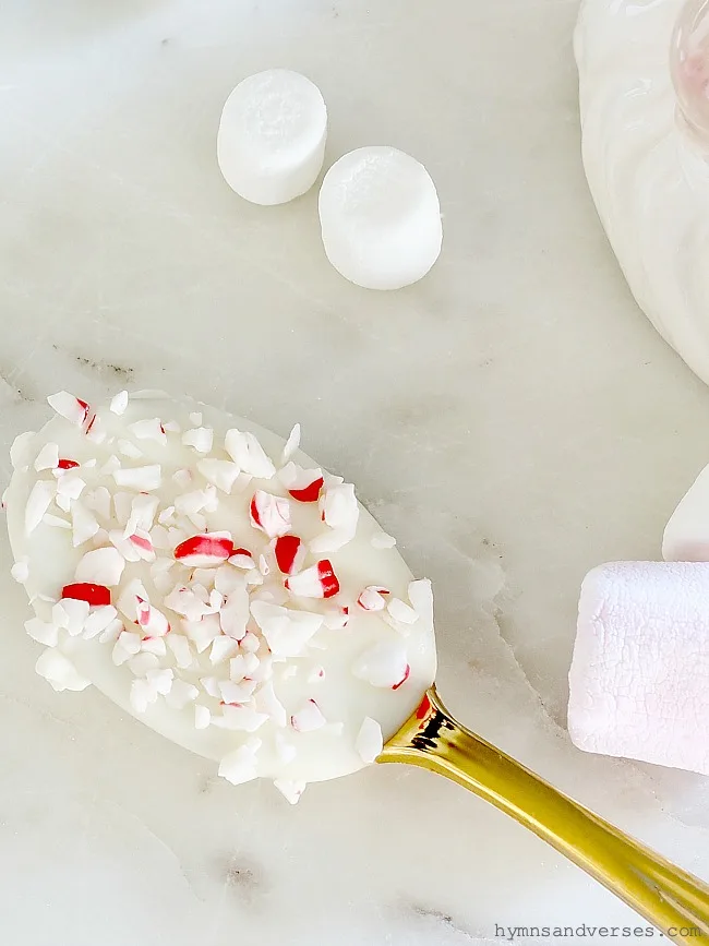 White Chocolate Dipped Candy Cane Spoons