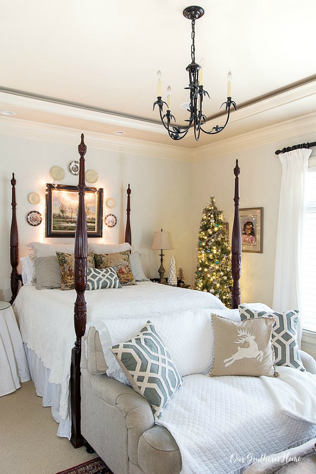 Christmas Master Bedroom - Our Southern Home