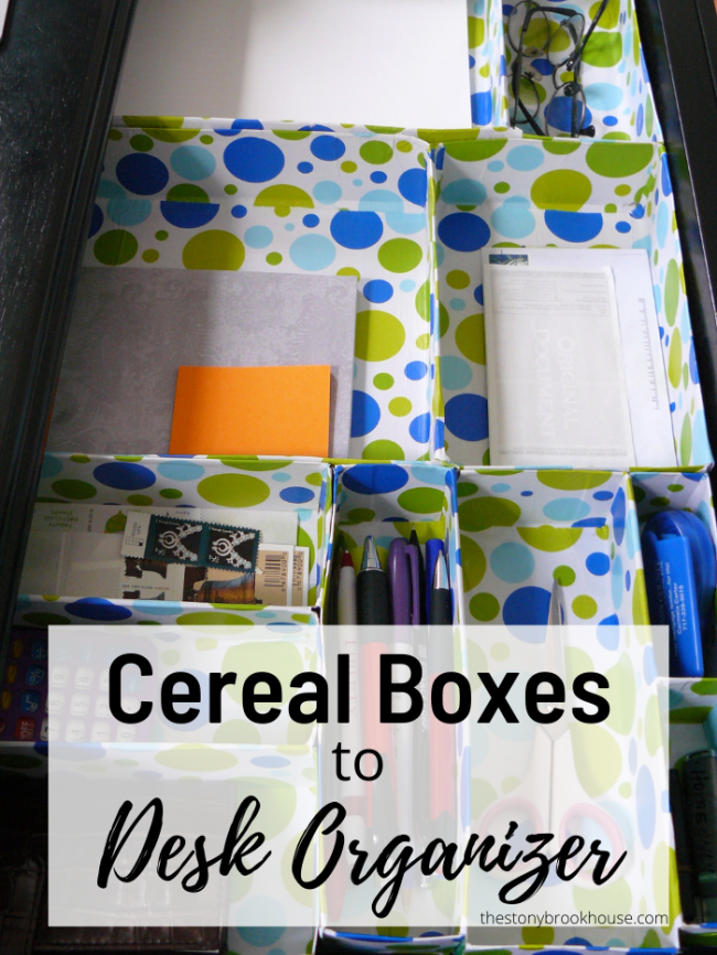 Cereal Box Desk Organizer - The Stonybrook House