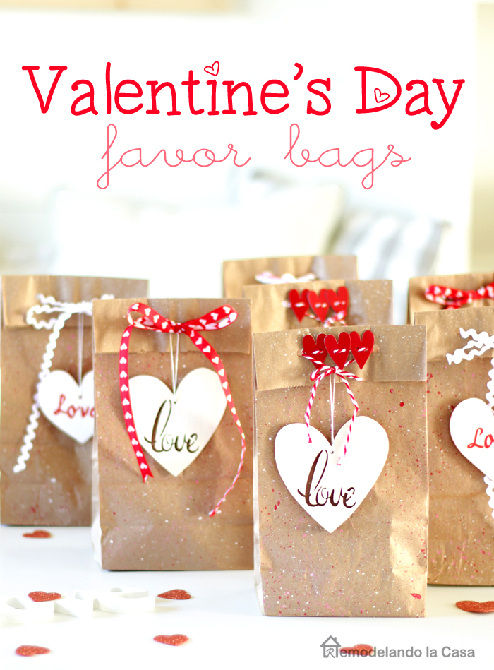 Valentine's Day Favor Bags - Remodelando la Casa