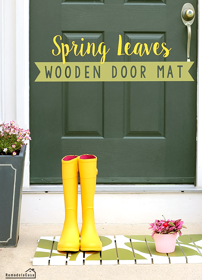 Spring Leaves Wooden Door Mat - RemodelaCasa