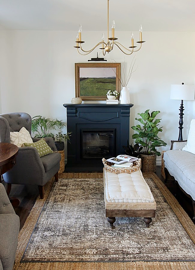 Living Room Mantel with Vintage Landscape