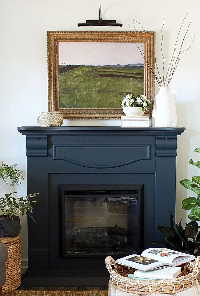 Spring Mantel with Vintage Landscape