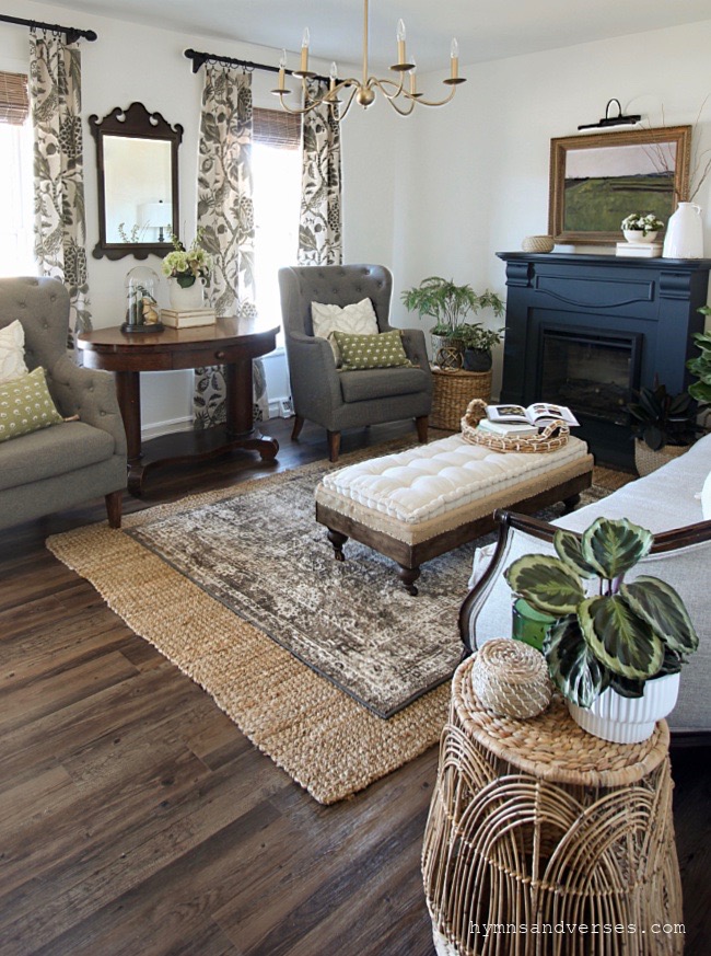 Spring Living Room with Vintage and Modern