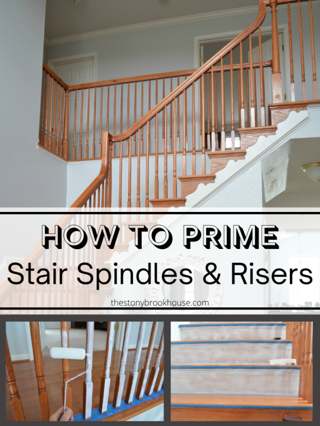 How to prime stair spindles and risers - The Stonybrook House