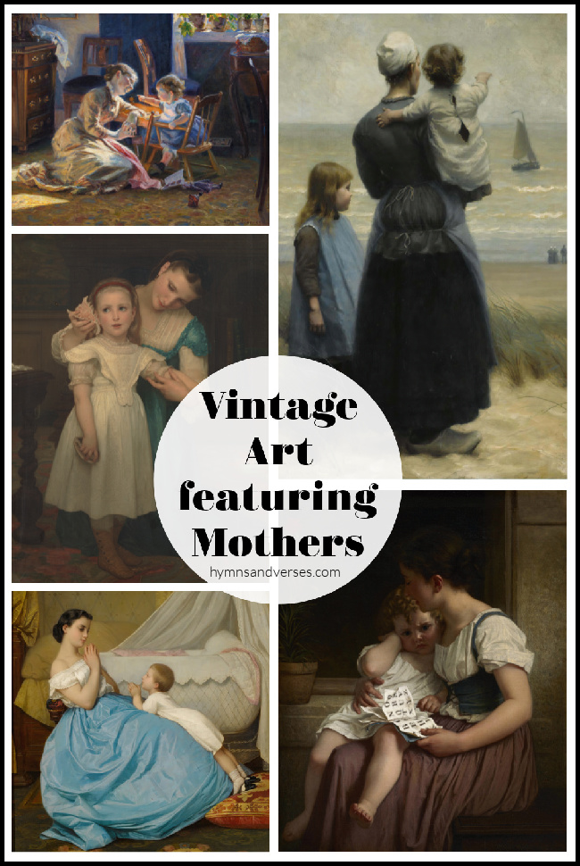 A curated collection of free vintage art featuring mothers that can be downloaded and printed for use in your home.