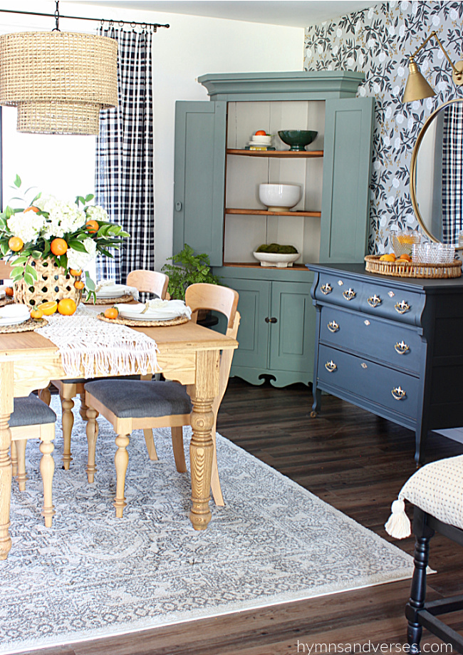 Dining Room with Vintage Dresser from Facebook Marketplace