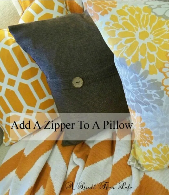 How to Add a Zipper to a Pillow - A Stroll Thru Life
